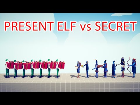 PRESENT ELF Team vs SECRETS Team - Totally Accurate Battle Simulator TABS