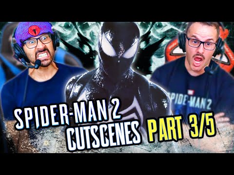 SPIDER-MAN 2 PS5 CUTSCENES Game Movie REACTION!! PART 3 | Black Suit Spider-Man