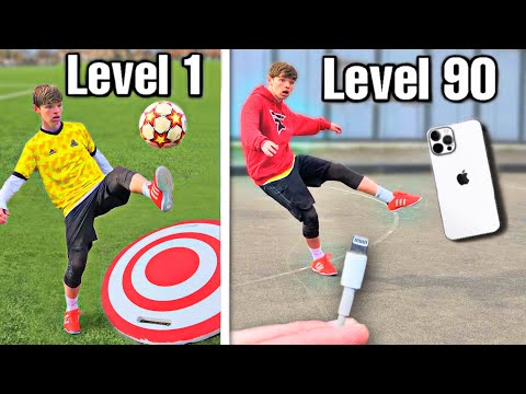 TRICK SHOTS from Level 1 To Level 100 (Football/Soccer)