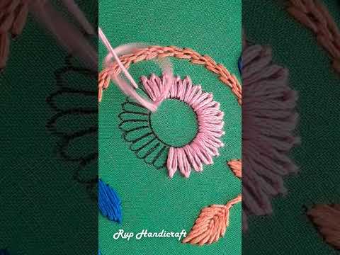 Flower Embroidery Modern Lazy daisy Flower Hand Embroidery Designs,Embroidery by Rup Handicraft