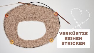 Knitting shortened rows – perfect round neckline for raglan from the top with double stitches