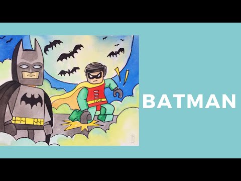 How to draw and paint Lego Batman and Robin