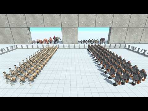 Infernals vs Mutant Primates: 50 vs 50 Battle Arena - Animal Revolt Battle Simulator