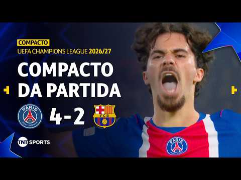 PSG 4X2 BARCELONA | COMPACTO DA PARTIDA | FASE DE LIGA | RODADA 3 | CHAMPIONS LEAGUE 2026/27