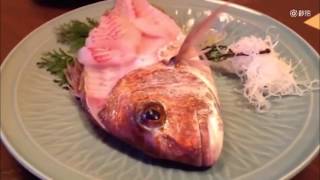 Terrifying moment: sashimi fish jumps from dinner plate
