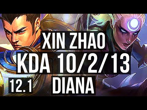 XIN ZHAO vs DIANA (JNG) | 10/2/13, Rank 9 Xin, Dominating | KR Master | 12.1