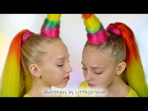 Amazing Rainbow Unicorn Hairstyle with Braiding Hair |...