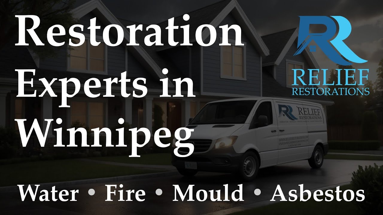Relief Restorations team performing water damage restoration in a Winnipeg home