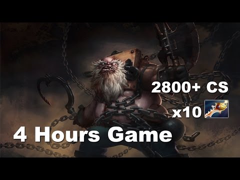 4 Hours Longest Dota 2 Game: 2800 CS Rapiers Megacreeps