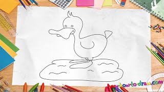 How to draw a duck - Easy step-by-step drawing lessons for kids