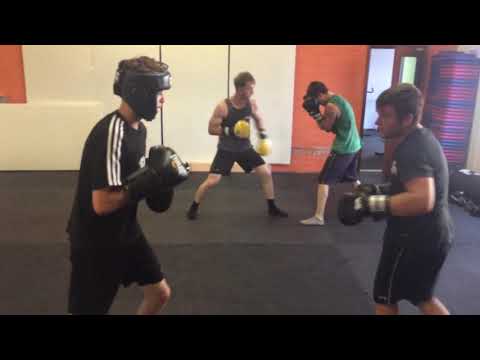 Boxing sparring at Pro Systems BJJ Gloucester