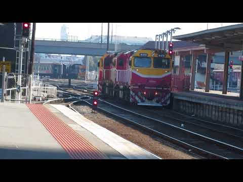 N Class Diesel Vline Trains x 3 approaching Southern Cross - 25/08/2018