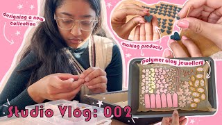 Studio Vlog 002 🌸 making polymer clay jewelry for my etsy shop, new collection + small business haul