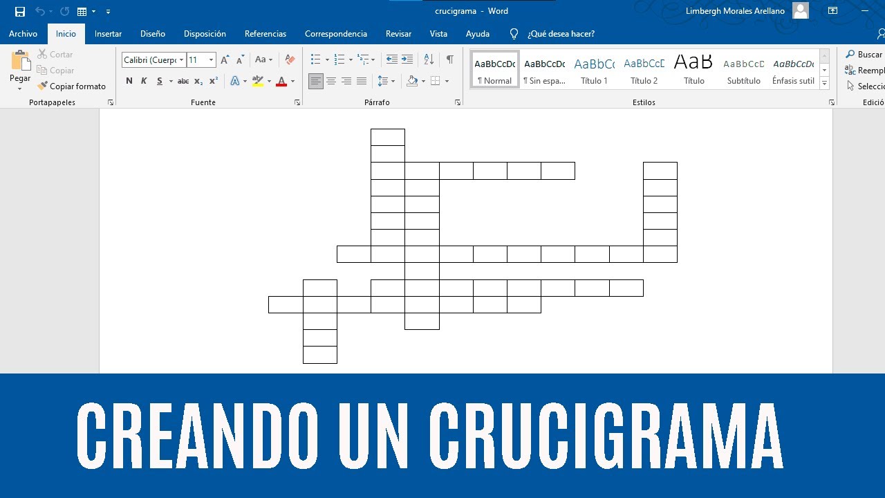 Word - Cómo hacer un crucigrama en Word. Tutorial en español HD 2022