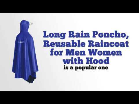 Long Rain Poncho, Reusable Raincoat For Men Women With Hood