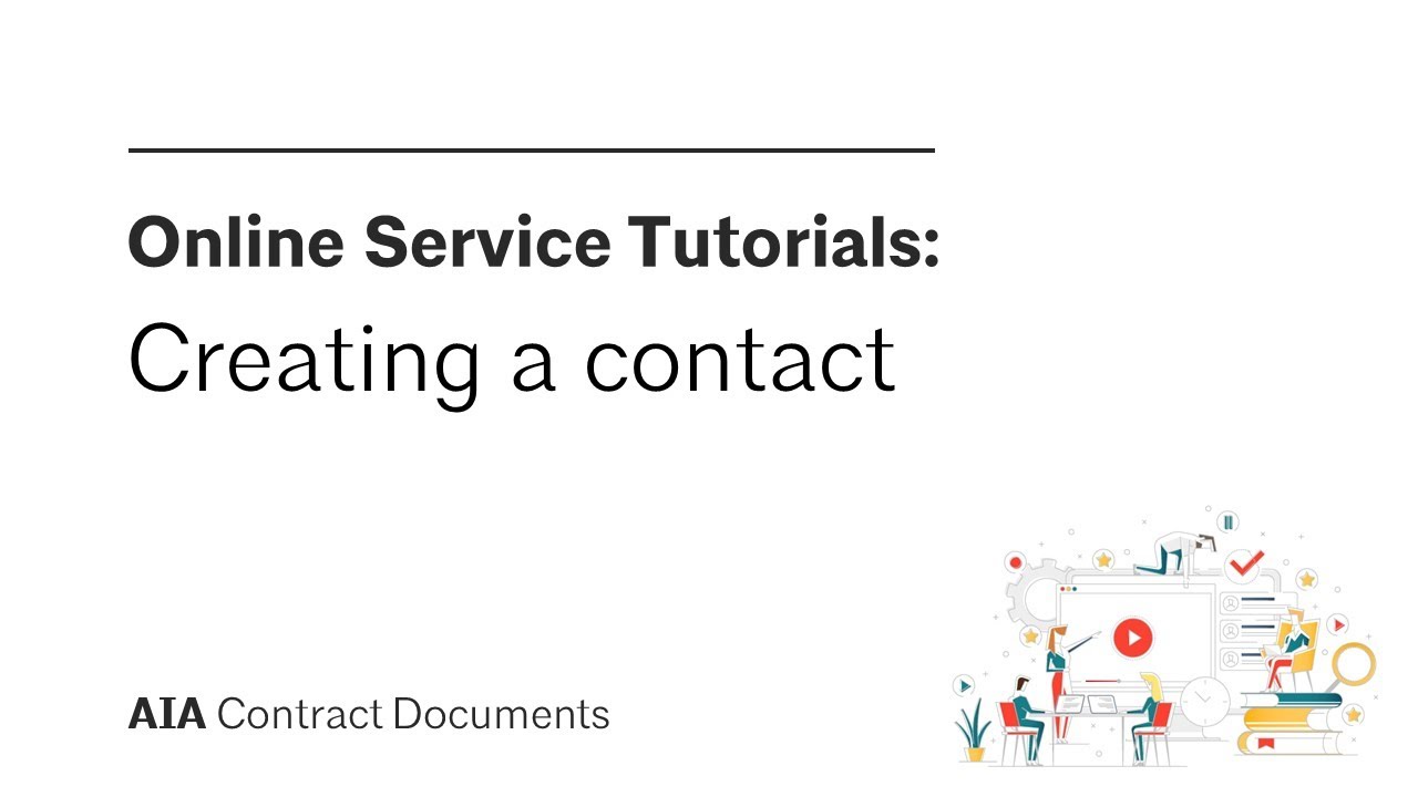 Creating a contact in the AIA Construction Contract Online Service