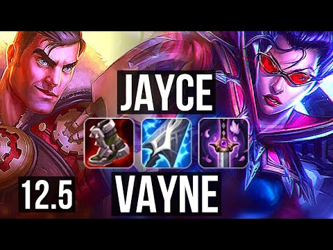 JAYCE vs VAYNE (TOP) | 8 solo kills, 1.7M mastery, 1000+ games | EUW Diamond | 12.5