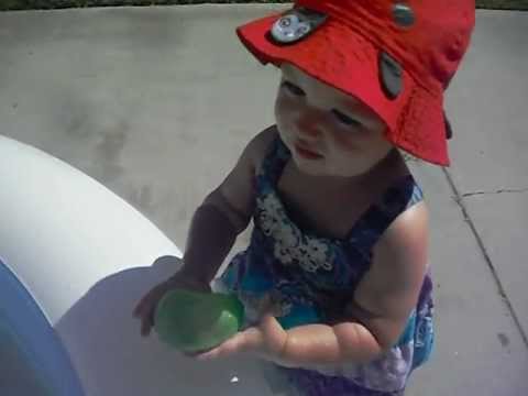 Sofia and Elina at the little pool at Erica's  Lancaster,Ca