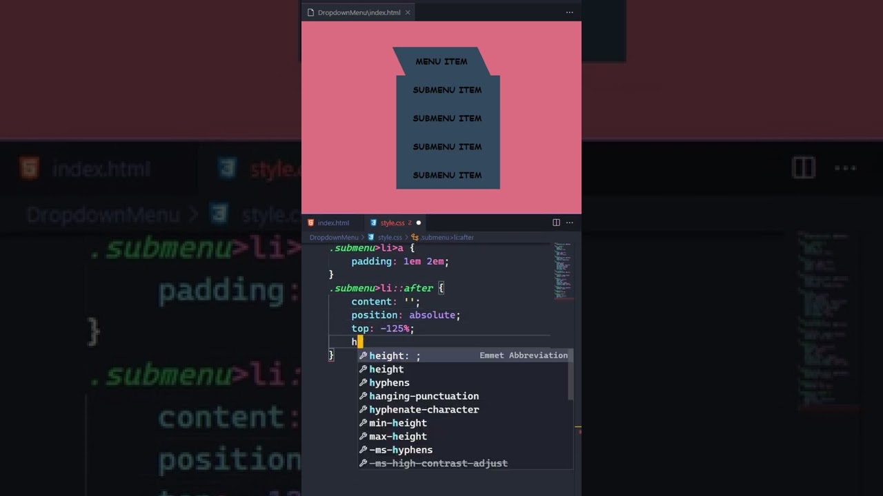 Dropdown Menu Coding | HTML CSS | WebDesign | ThinhPham #shorts