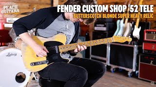Video thumbnail for No Talking...Just Tones | Fender Custom Shop '52 Tele Super Heavy Relic Butterscotch Blonde by Peach Guitars