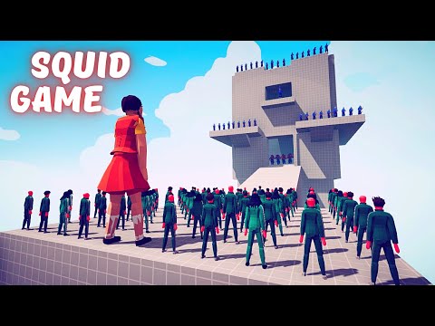 100x SQUID GAME & GIANT ATTACKING A TOWER - Totally Accurate Battle Simulator TABS