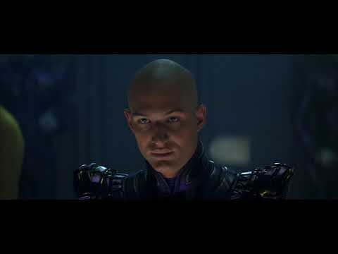 Star Trek: Nemesis (2002) trailer frame with the Scimitar looming against a green nebula