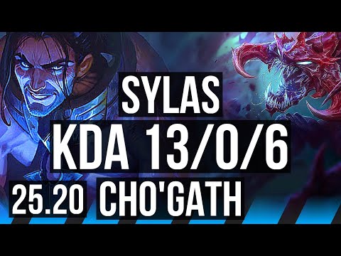 SYLAS vs CHO'GATH (MID) | 9 solo kills, Legendary, 44k DMG | EUW Master | 25.20