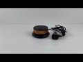LED maják 12V / 24V - oranžový / 30x0,7W LED / ECE R65 R10 / magnet (ø108x47mm) - Video Youtube