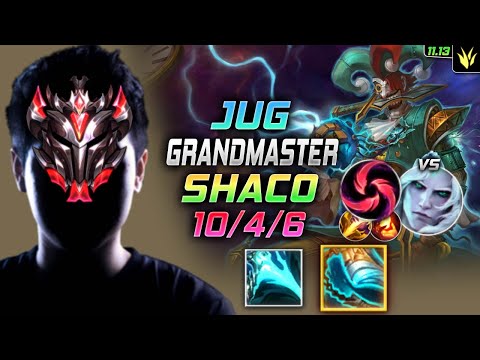 GrandMaster Shaco Jungle vs Viego - 천상계 정글 샤코 템트리 룬 정수 칼날비 シャコ Шако 恶魔小丑 薩科 - LOL KR 11.13