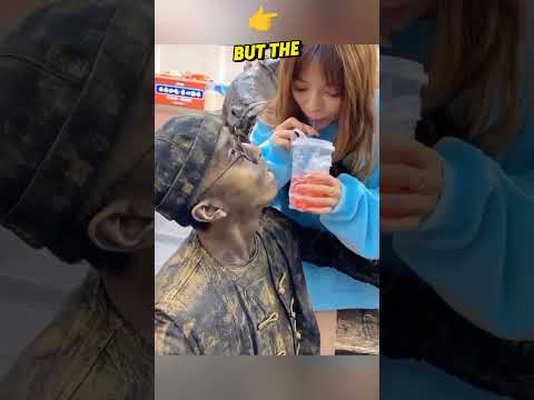 \Girl Spits Juice in Statue&rsquo;s Mouth&hellip; Then This Happens!\#shorts