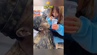 "Girl Spits Juice in Statue’s Mouth… Then This Happens!"#shorts