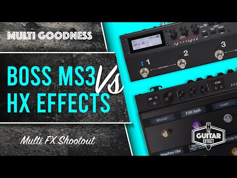 Boss MS3 Vs Line6 HX Effects. Shooting out the two leading multi effects available.
