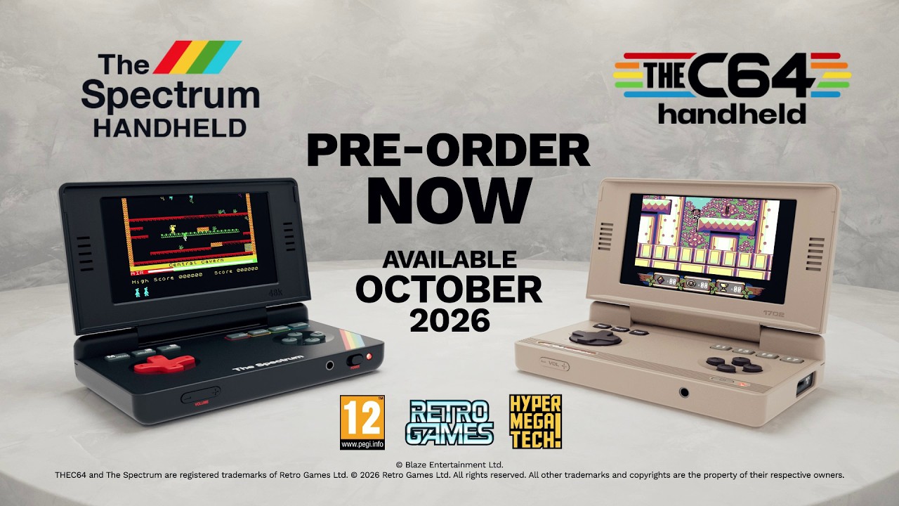 Trailer - THEC64 Handheld and The Spectrum Handheld - HyperMegaTech! - YouTube