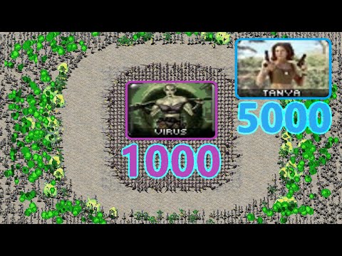 1000 Virus surrounded by 5000 Tanya - Red Alert 2