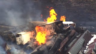Evacuations in place after train derails and causes fire near Arizona/New Mexico border