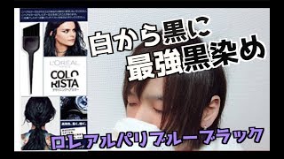 最強のカラー剤!!?ロレアルパリカラーリスタブルーブラックでマニパニ後に黒染めしてみたら…ヘアカラー動画