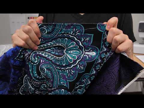 Mood Fabrics 314750 Paisley Border Printed Stretch Sateen