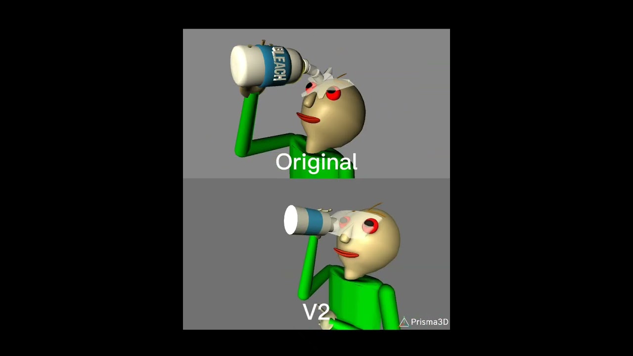 Baldi puts bleach in his eyes Original vs V2 (Credits for @YRGCTHECOWBOY and @Mariogun64kaz)