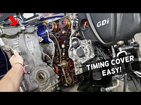 HYUNDAI KIA 2.4 GDI TIMING COVER REMOVAL REPLACEMENT, TIMING COVER OIL LEAK