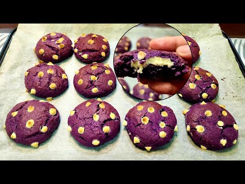 CREAMY & SOFT UBE CREAM CHEESE COOKIES | BEST NEW YORK STYLE COOKIES | HOW TO MAKE COOKIES