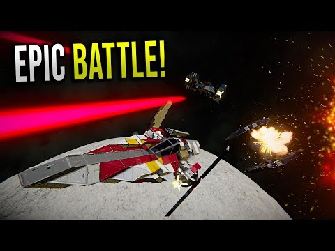 CLONE V-Wings vs DROID Vulture Fighters! - STAR WARS Battle - Space Engineers