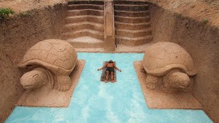 My Real Life-65 Days Build Billionaire Turtle Underground Swimming Pool