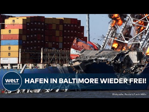 Video Thumbnail: USA: Hafen in Baltimore nach Brückeneinsturz der Francis Scott Key Bridge wieder frei!