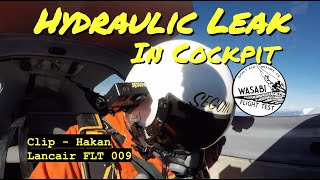 Clip - Cockpit Hydraulic Leak - Wet Butt - Flt 9 Håkan Modified Lancair Initial Flight Test Program