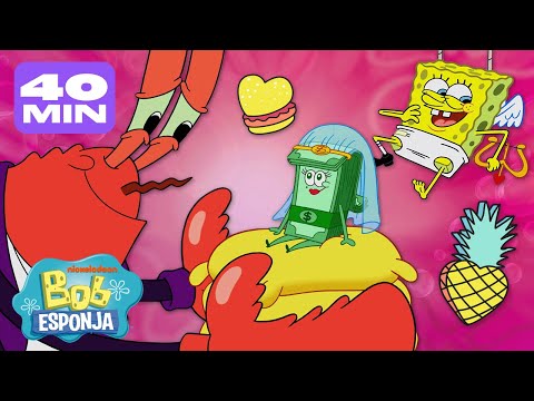 Bob Esponja | ¡Las parejas más EXTRAÑAS de Fondo de Bikini! 💖 | Compilación de 40 minutos