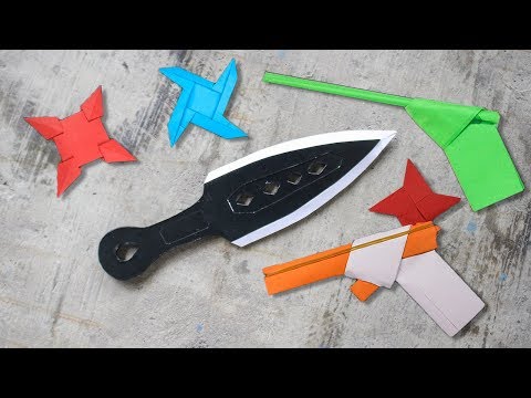 06 Easy Origami Ninja Stars/Knife/Gun and How to make Ninja Knife