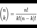 Binomial Coefficients General Formula