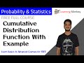 Cumulative Distribution Function With Example Lesson 46 Probability Statistics