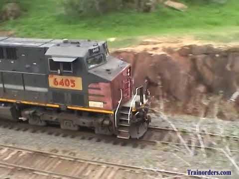 Classic Railroad Series 1007 - Patched SP Meets Amtrak #5 East of Newcastle, Calif. 2/2000.