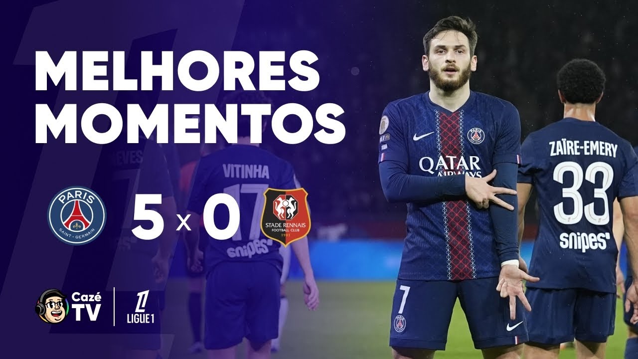 MELHORES MOMENTOS: PSG 5 X 0 RENNES | LIGUE 1 2025/2026 | 15ª RODADA